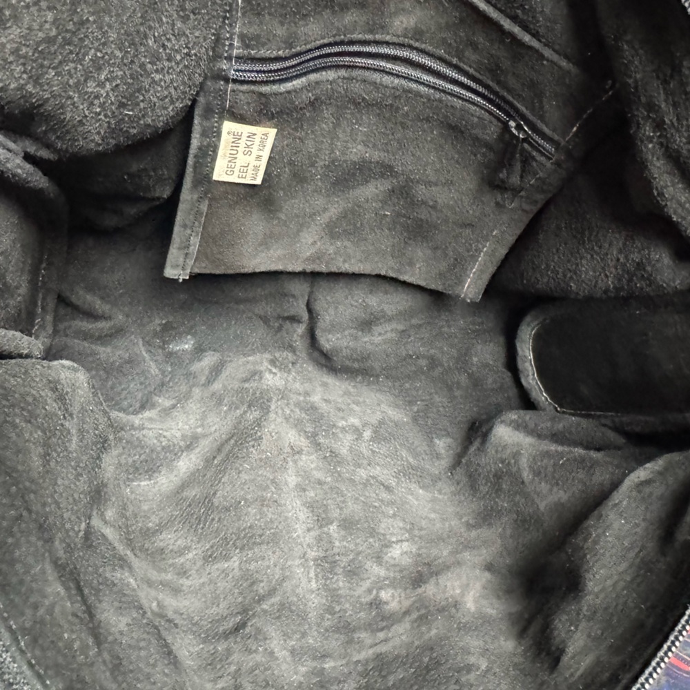 Vintage Genuine Eel Skin Puffer Shoulder Bag Clutch - Picture 14 of 16